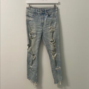 Distressed Light Blue Jeans